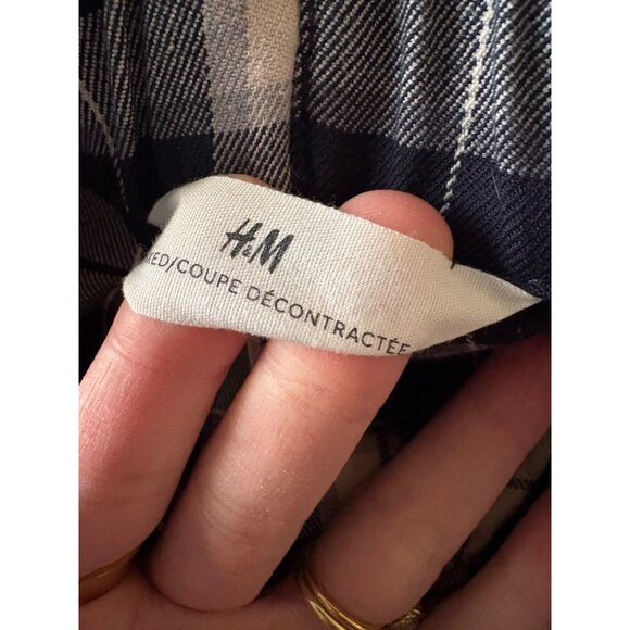 H&M Kids Navy Blue Plaid Pull-On Pajama PJ Cozy Pants Big Boys Size 8 - Picture 6 of 13